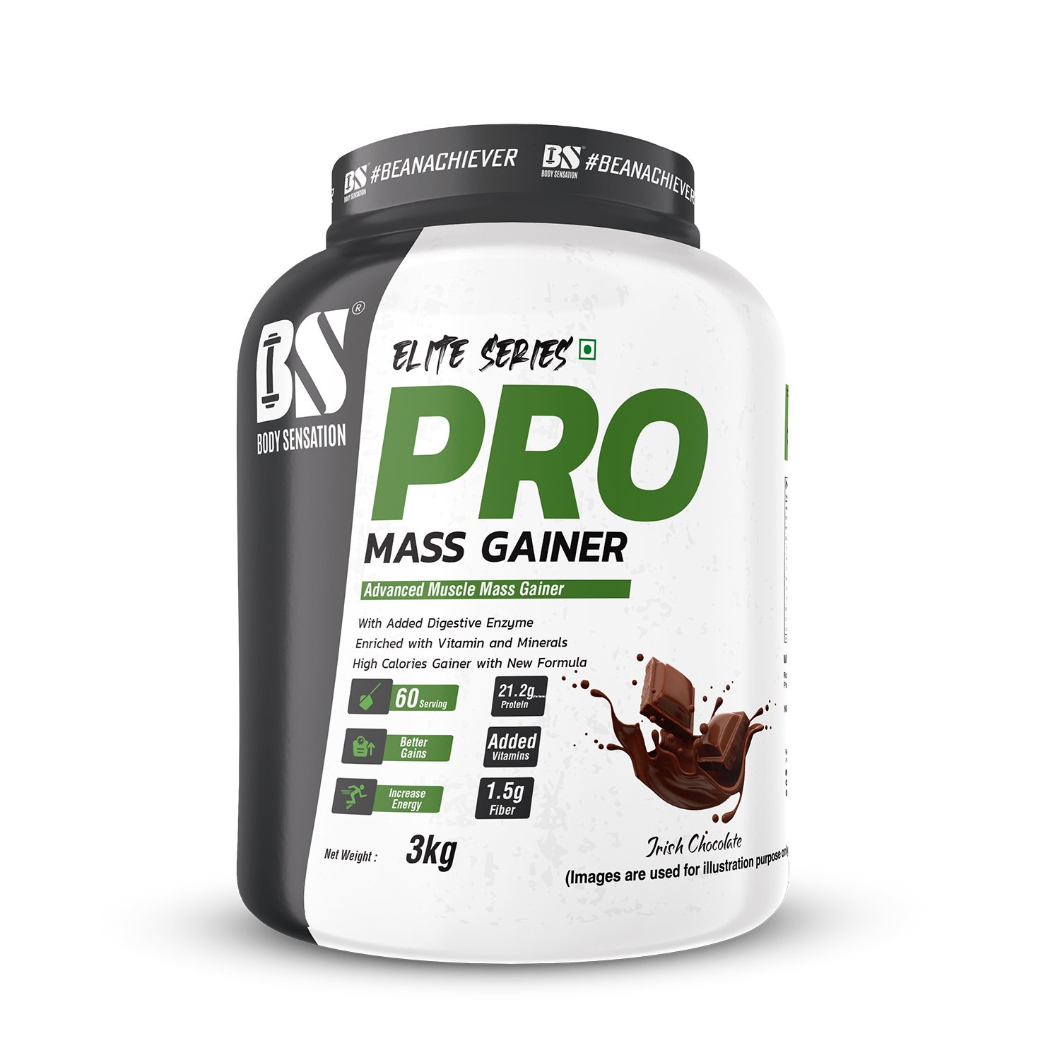 Front Gainer Elite Pro Mass Gainer for Weight & Muscle Gain | Body Sensation